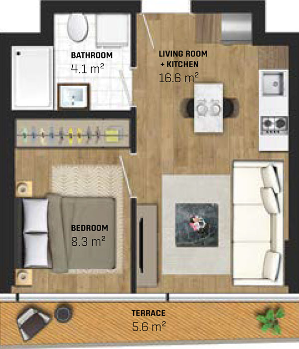 1 Bed Apartment (type A)