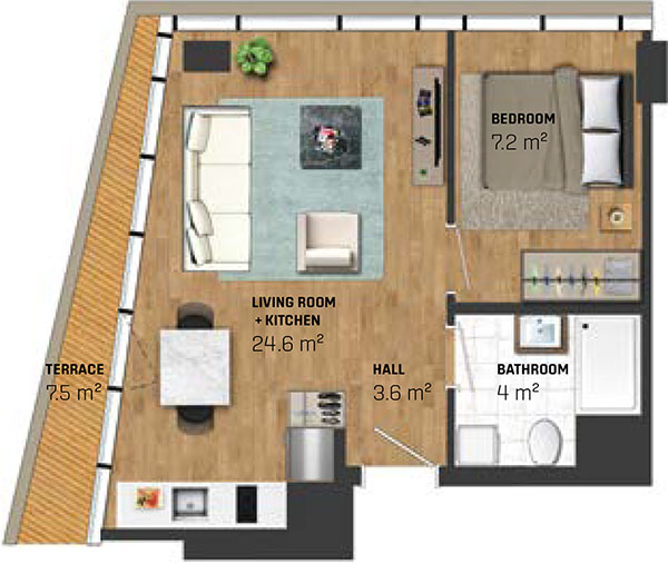 1 Bed Apartment (type B)