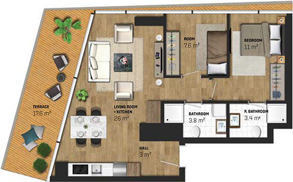 2 Bed Apartment (type C)
