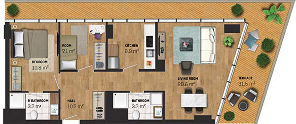 2 Bed Apartment (type F)
